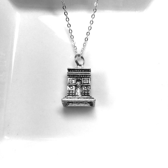 Miniature Arc de Triomphe Charm Necklace - Picture 2 of 2